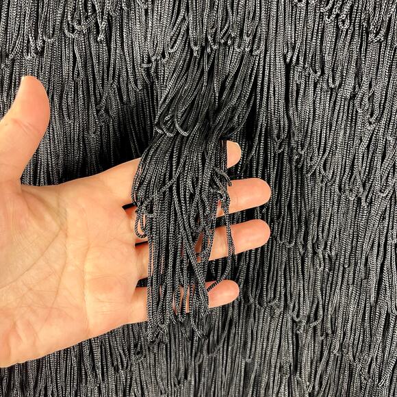 Anthropologie Vanessa Virginia Jacket Womens XS Black Fringe Whimsigoth Flapper - Picture 16 of 16